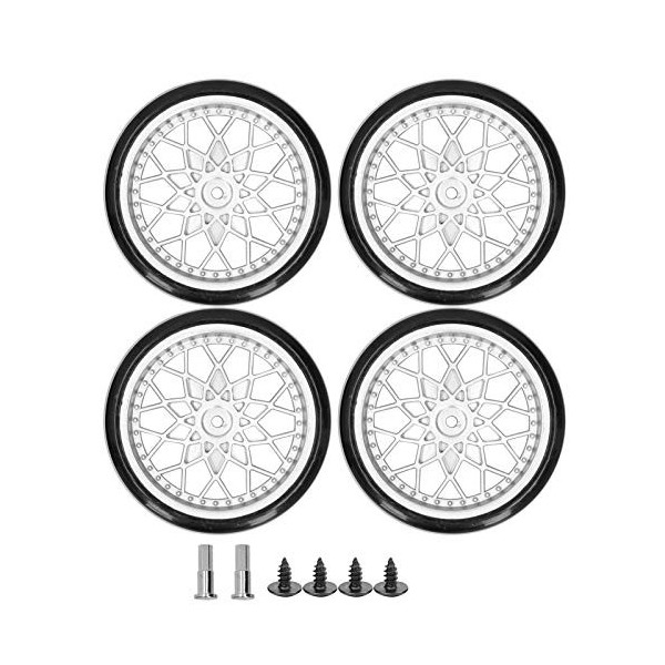 VGEBY RC Pneu 4 pièces télécommande Voiture essieu en métal Ensemble de pneus Accessoire pour WPL D12 Micro Camion modèle de 