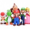 Bsnow - Lot de 6 figurines d’action - Super Mario, Mario & Luigi, Yoshi & Mario Bros - PVC