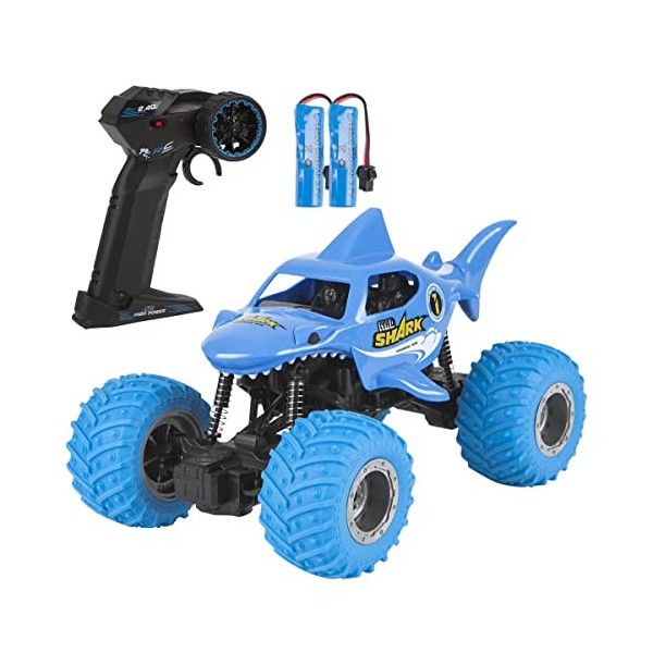 iBlivers Voiture télécommandée, RC Monstertruck Télécommande La Voiture de Requin, 2WD Télécommandée Toy Voiture RC AB 4,5,6,