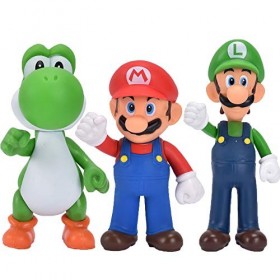 Bsnow - Lot de 6 figurines d’action - Super Mario, Mario & Luigi, Yoshi & Mario Bros - PVC