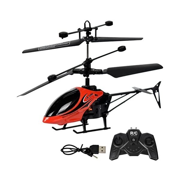 Hélicoptère télécommandé RC, Mini hélicoptère avec lumière LED, Chargement USB, Mini Jouet Volant davion pour Enfants Adulte