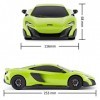 CMJ RC Cars ™ McLaren 675LT Voiture télécommandée, à échelle 1:18, sous Licence Officielle, Phare de Travail 2,4 GHz, Vert