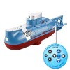 Bateau radiocommandé pour enfants, mini sous-marin RC 6 canaux télécommandé Bateau télécommandé Jouet rapide pour piscine édu