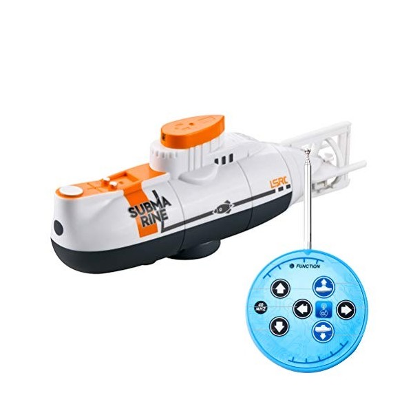 Bateau radiocommandé pour enfants, mini sous-marin RC 6 canaux télécommandé Bateau télécommandé Jouet rapide pour piscine édu