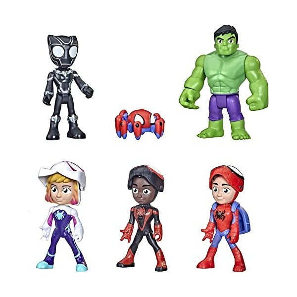 Marvel Spidey and His Amazing Friends, Multipack de Figurines Identité secrète avec Masques Rabattable, dès 3 Ans