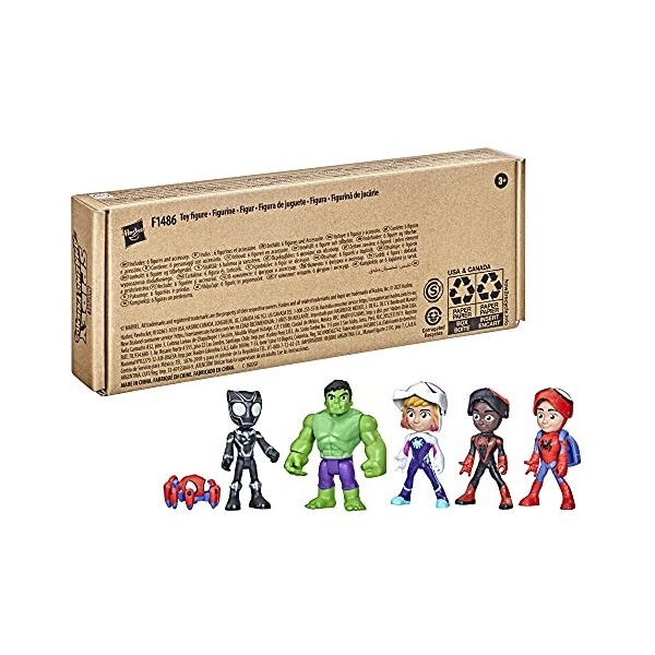 Marvel Spidey and His Amazing Friends, Multipack de Figurines Identité secrète avec Masques Rabattable, dès 3 Ans