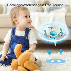 4DRC V5 Mini Drone pour Enfant Hélicoptère avec 2 Batteries,Quadricoptère RC avec Lumières LED,Vol circulaire,Maintien de la