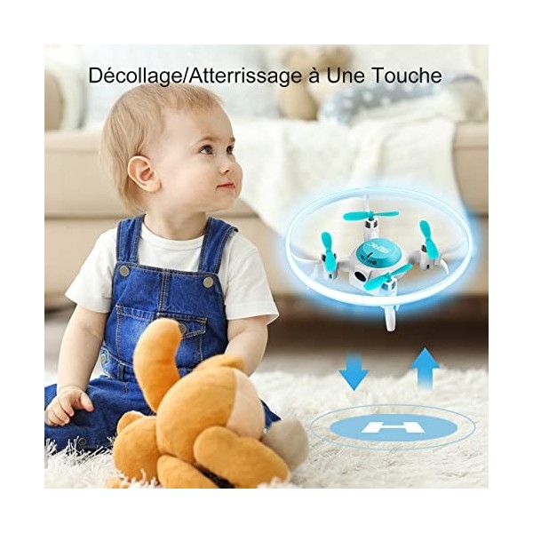 4DRC V5 Mini Drone pour Enfant Hélicoptère avec 2 Batteries,Quadricoptère RC avec Lumières LED,Vol circulaire,Maintien de la