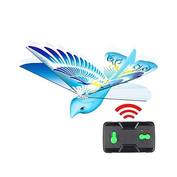 Bonbela Simulation Ailes dOiseau volant Jouet électronique Drone Flying Birds Télécommande Oiseau électronique Léger Durable