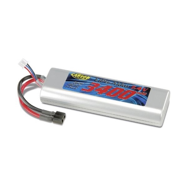 Carson 500608098 7,4V/3400mAh 40C LiPO Ra.Akku T-Pl. HC R-RC, Batterie Rechange, accu pour Voitures télécommandées, Multicolo