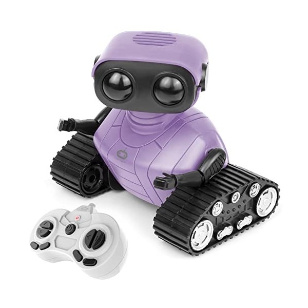 BEERYFUN Jouets robots télécommandés rechargeables pour enfants pour garçons et filles, jouet télécommandé avec yeux LED et m