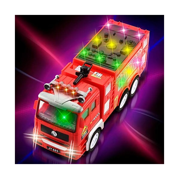 JOYIN Camion de Pompier Enfant,Camion Poubelle Jouet Enfant,Jouet de Voiture Pelle pour Enfants avec Son et lumière, Jouets é