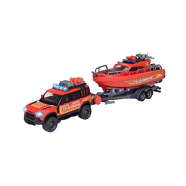 Majorette Land Rover Fire Recue + Boat 213716001