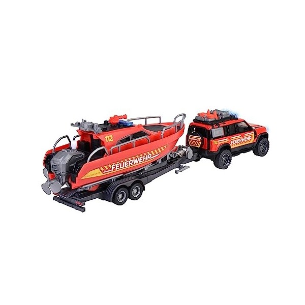 Majorette Land Rover Fire Recue + Boat 213716001