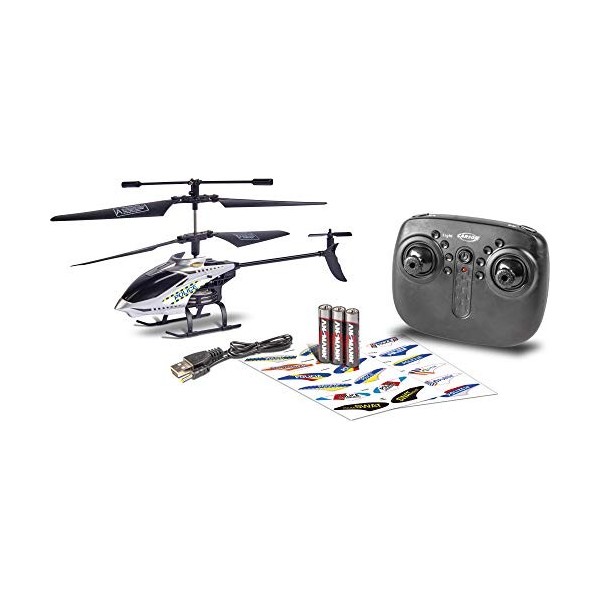 Carson 500507157 Police Tyrann 230 Gyro 2.4GHz - 100% prêt à Voler, hélicoptère télécommandé, hélicoptère RC pour débutants, 