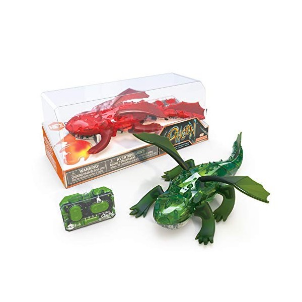 HEXBUG Dragon télécommandé – Jouet Rechargeable pour Enfants – Figurine de Dinosaure robotique réglable – Les Couleurs Peuven