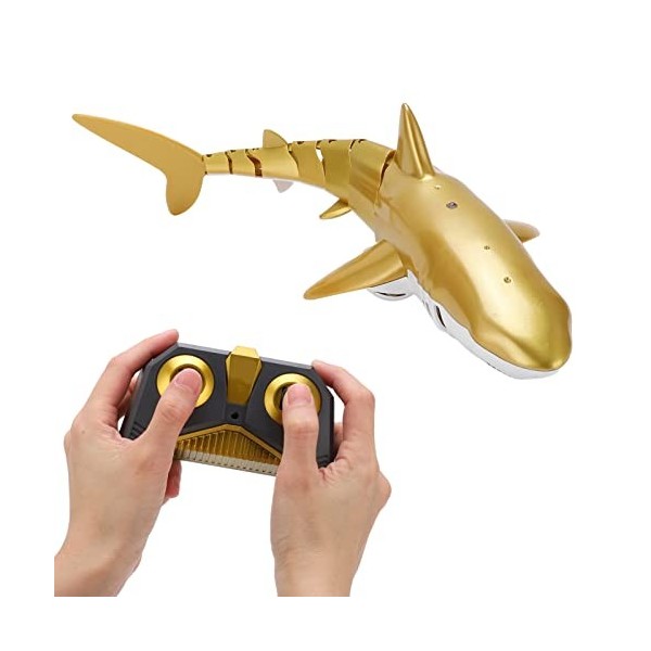 Kudoo Jouet de Requin Télécommandé 2.4G, Simulation électronique de Jouet de Bateau de Poisson de Requin, Jouet danimal à Je