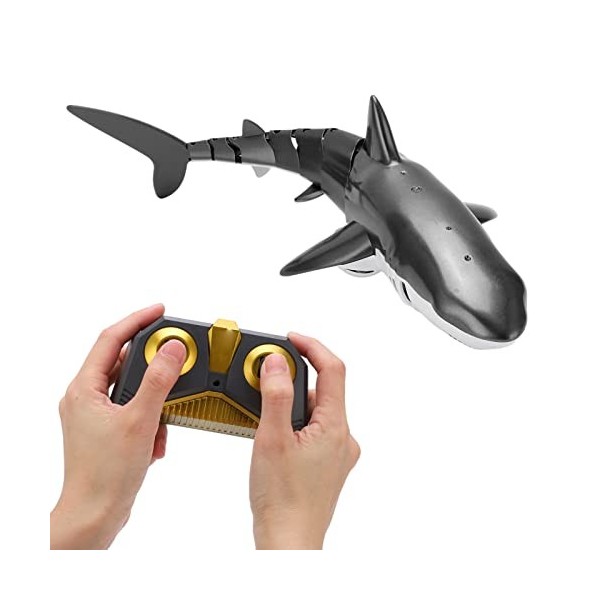 Kudoo Jouet de Requin Télécommandé 2.4G, Simulation électronique de Jouet de Bateau de Poisson de Requin, Jouet danimal à Je