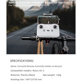 Tmom Mavic Air 2 Télécommande Support Vélo Air 2S Équitation Support de Télécommande Métal pour DJI Mini 2 / Mavic Air 2 Dron
