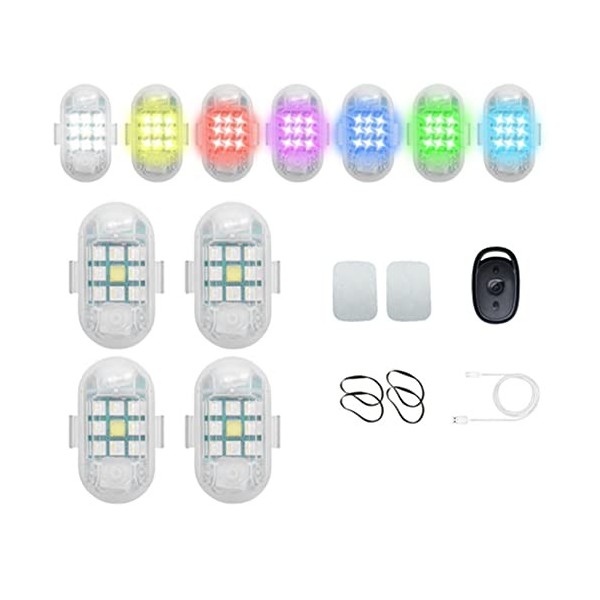 Télécommande de voiture - 7 couleurs - Flash LED davion et charge USB - Avec fonction de vibration, flash LED sans fil avec 