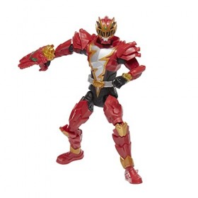 Power Rangers Dino Fury, Dino Knight Ranger Rouge, Figurine articulée de 15 cm avec clé et Accessoire thématique Multicolore