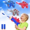 Avion Polystyrene avec Pistolet Catapulte, 4pcs Planeur Avion Jouet Mousse Jeu de Lancer Jeux Extérieur Jardin Interactif Cad