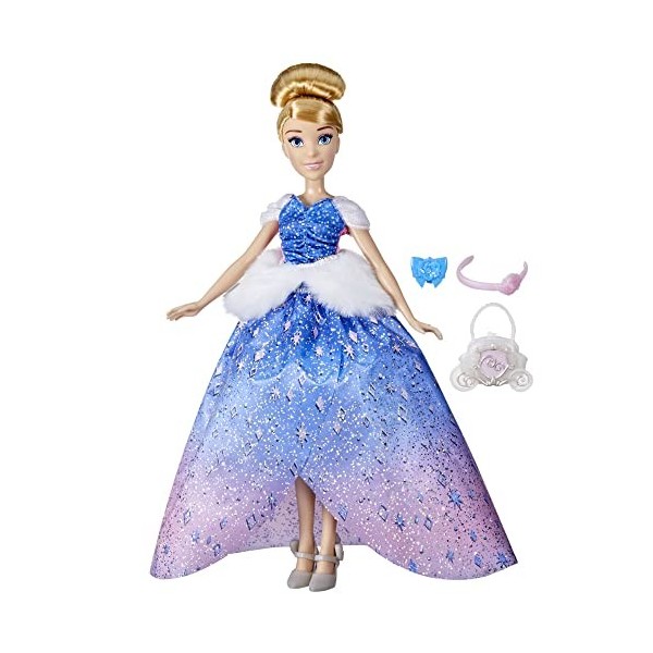 Disney Princess- Disney Princesse Cendrillons Poupée de Mode 10 Combinaisons de Tenues Jouets pour Enfants à partir de 3 Ans,