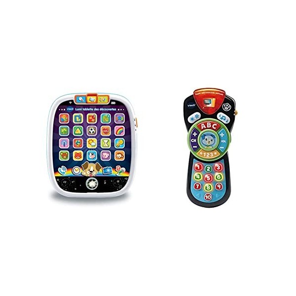 VTech- Lumi Tablette des Découvertes, 602905 - Version FR & Super TELECOMMANDE PARLANTE Baby Jouet Premier Age, 80-606275, Mu