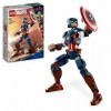 LEGO 76258 Marvel La Figurine de Captain America, avec Bouclier, Collection Avengers, Jouet Super-Héros, Cadeau danniversair