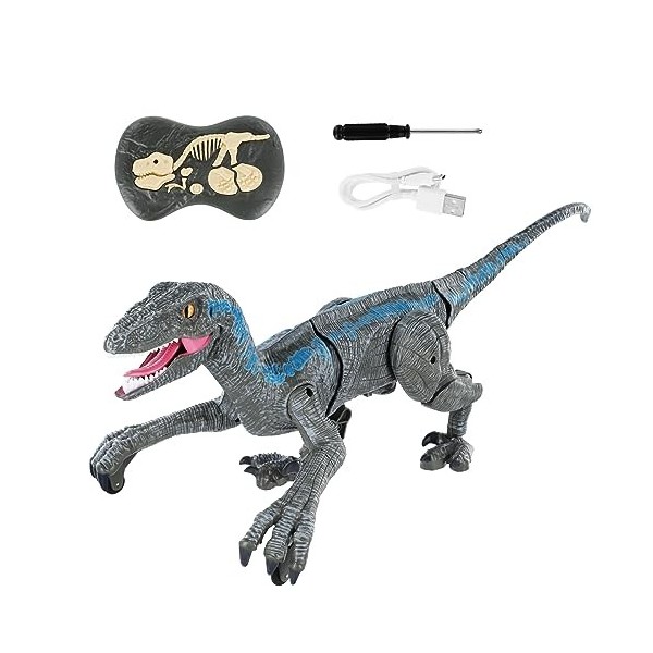 Weigudoc Jouet Dinosaure Télécommandé, Jouet Dinosaure Télécommandé pour Enfants, Dinosaure Marchant Simulé avec Sons de Vélo