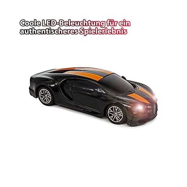 Himoto HSP Voiture télécommandée télécommandée compatible avec Bugatti Chiron Supersport Edition, véhicule à léchelle 1:24, 