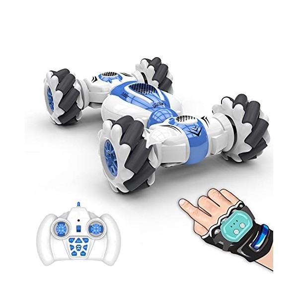 S-012 RC Stunt Voiture Télécommande Horloge Capteur de Gestes Voiture Jouet Electrique Déformable Vitesse 4WD 360° Rotation W