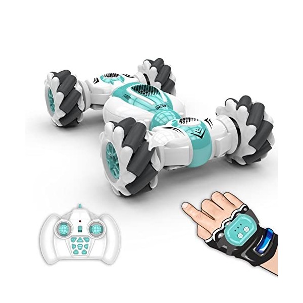 S-012 RC Stunt Voiture Télécommande Horloge Capteur de Gestes Voiture Jouet Electrique Déformable Vitesse 4WD 360° Rotation W