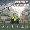 SNADER Monster Auto, 1:43, Mini dinosaure, télécommandé, monstertrucks avec lumière, pour enfants, cadeau danniversaire pour