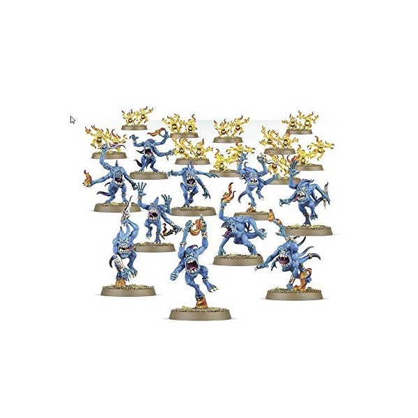 Games Workshop Warhammer AoS & 40k - Chaos Daemons Horreurs Bleu et Horreurs Brimstone de Tzeench 99129915029 M Noir