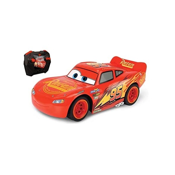 Smoby toys Majorette - Pixar - Cars 3 - Voiture Radio Commandée Flash McQueen - 17cm - Fonction Turbo - 203081005