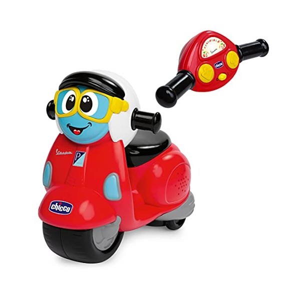 Chicco Vespa Primavera Moto Télécommandée , Radiocommandée avec Guidon Intuitif, Klaxon et Bruits de Moteur - Cadeau pour Gar