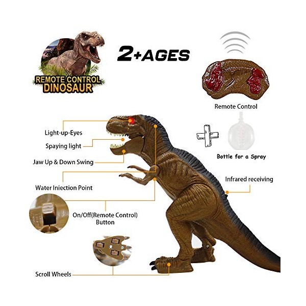 Robot dinosaure télécommandé, modèle RC tyrannosaure Rex, 5 pièces