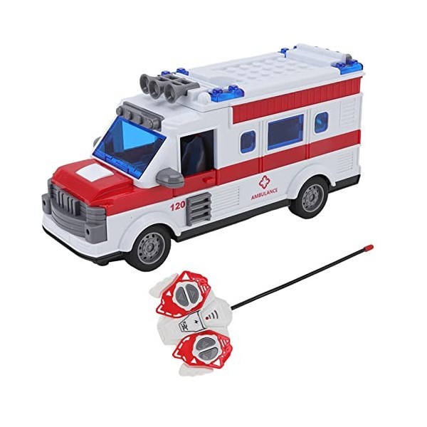 Ambulance Modèle Jouet, 1:30 de Jouets Dambulance Mini Simulation Ambulances avec Télécommande et Lumière Anti Collision pou