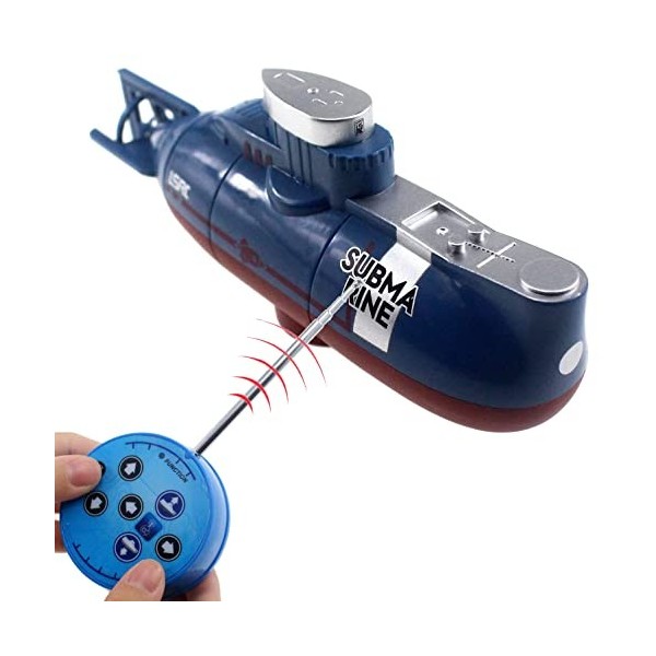 Escomdp Bateau radiocommandé télécommandé - Bateau de plongée électrique pour aquarium - Cadeau danniversaire pour enfants 