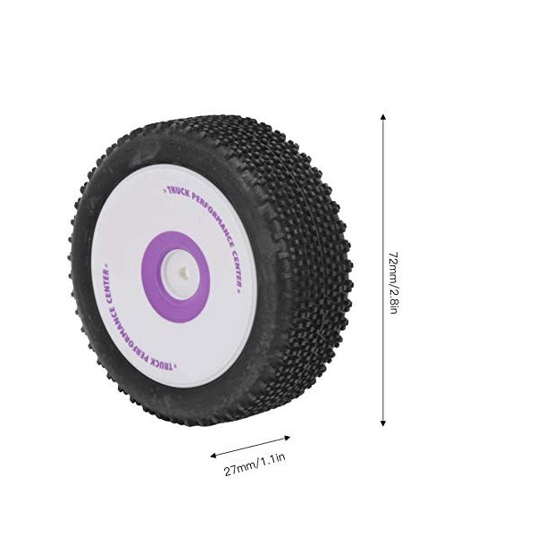 Dilwe 4 pièces pneus Avant arrière de Voiture RC, Ensemble de pneus de Roue en Caoutchouc pour WLtoys 1/12 124019 Accessoires