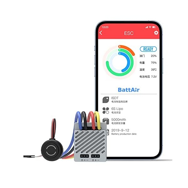 ISDT ESC 90 Régulateur de vitesse électronique radiocommandé WP 1080,90/180 A, moteur brossé, ESC intelligent avec frein, éta