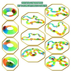 Circuit Voiture Enfant Jeux Enfant 3 Ans Jouet Garcon 3 Ans avec 2 Voiture Enfant 240 Pièces Flexible Circuit Voiture Electri