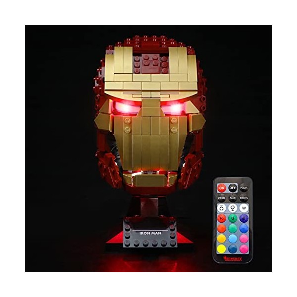 BRIKSMAX Kit d’éclairage à LED pour Lego Marvel Casque dIron Man- Compatible avec Lego 76165 Blocs de Construction Modèle- P