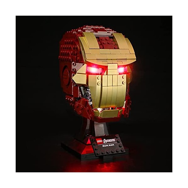 BRIKSMAX Kit d’éclairage à LED pour Lego Marvel Casque dIron Man- Compatible avec Lego 76165 Blocs de Construction Modèle- P