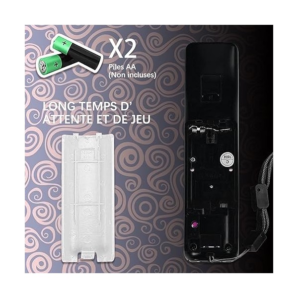 Intertest Wii Controller 2 Pack Wii u Remote avec boîtier en silicone et sangle de poignet noir+blanc 