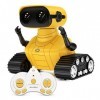 ALLCELE Jouets Robot Enfants Télécommandés, Jouets Electriques avec Poignée Télécommandée, Yeux LED et Bras Flexibles, Cadeau