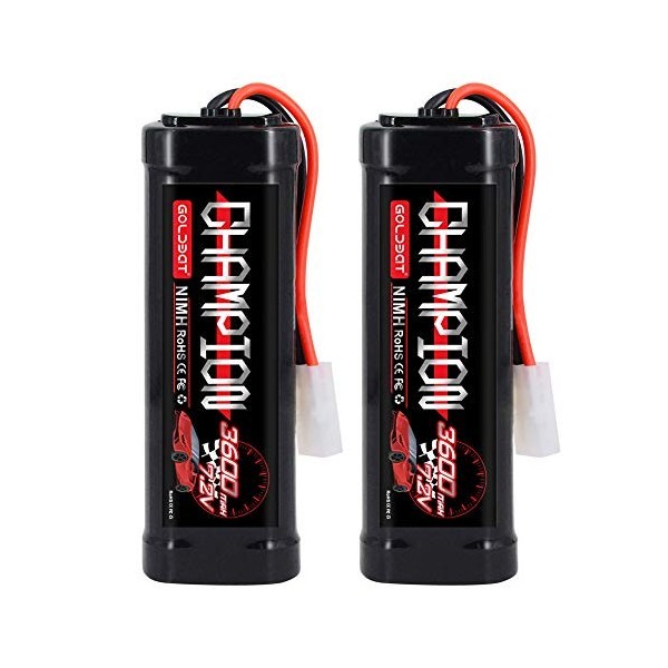 GOLDBAT 3600mAh 7.2V RC NiMH Batterie Compatible avec Tamiya Connecteur pour RC Car Boat RC Drone Traxxas LOSI RC Truck Assoc