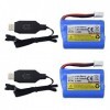 2PCS 7.4V 1100mah Batterie & Câble de Chargement USB pour BLLRC L100 rc Bateau HONGXUNJIE HJ808 rc Hors-Bord Jouet Haute Vite