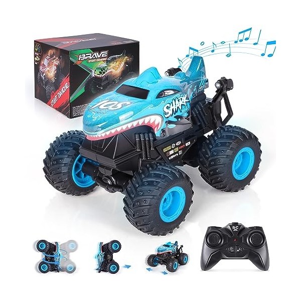 Ltteaoy Voitures télécommandées muteables Monster Truck pour enfants de 360 ° rotatives à 360 ° pour garçons de 3 ans, véhicu